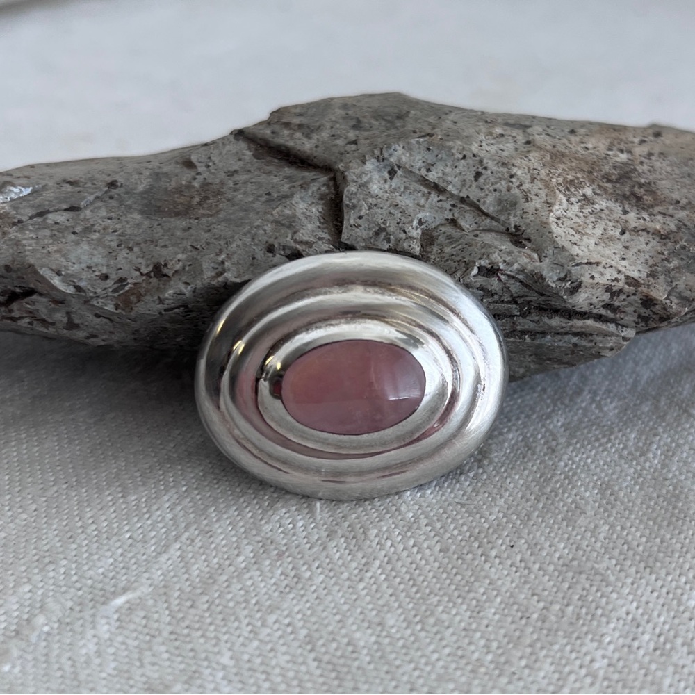 Sterling Silver and Pink rose quartz Stone pendant